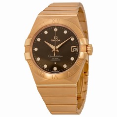 Omega Constellation Co-Axial Automatic Brown Dial Rose Gold Men's Watch 12350382163001