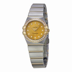 Omega Constellation Diamond Champagne Dial Brushed Steel Ladies Watch 123.25.24.60.58.001