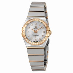 Omega Constellation Diamond Mother of Pearl Dial Polished Steel Ladies Watch 12325246055005