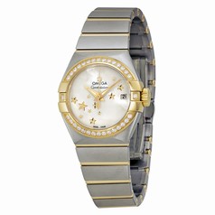 Omega Constellation Moth of Peal Stainless Steel and Yellow Gold Ladies Watch 12325272005001