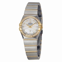 Omega Constellation Mother of Pearl Dial Steel and Yellow Gold Diamond Ladies Watch 12325246055011