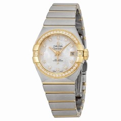 Omega Constellation Mother of Pearl Diamond Dial Steel and 18kt Yellow Gold Ladies Watch 12325272055003