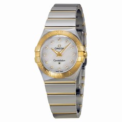 Omega Constellation Mother of Pearl Diamond Steel and Yellow Gold Ladies Watch 12320276055004