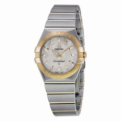 Omega Constellation Mother of Pearl Stainless Steel and 18kt Yellow Gold Ladies Watch 12320276005002