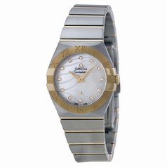 Omega Constellation Mother of Pearl Steel and 18kt Yellow Gold Ladies Watch 12320276055005