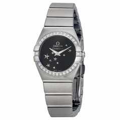 Omega Constellation Star Black Dial Stainless Steel Ladies Watch 12315246001001