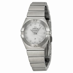 Omega Constellation White Mother of Pearl Dial Steel Ladies Watch 12310246055003