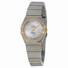 Omega Constellation White Mother-of-Pearl Diamond Dial Ladies Watch 123.25.24.60.55.003