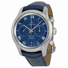 Omega De Ville Blue Dial Blue Leather Men's Watch 43113425103001
