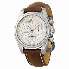 Omega De Ville Co-Axial Chronoscope Silver Dial Stainless Steel Brown Leather Men's Watch 4850.30.37