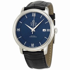 Omega De Ville Prestige Blue Dial Black Leather Men's Watch 42413402003001