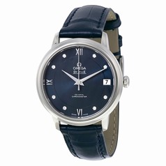Omega De Ville Prestige Blue Diamond Dial Automatic Ladies Watch 42413332053001