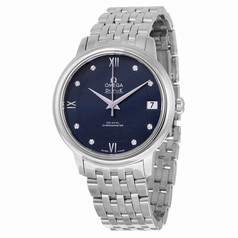 Omega De Ville Prestige Blue Diamond Dial Stainless Steel Automatic Ladies Watch 424.10.33.20.53.001