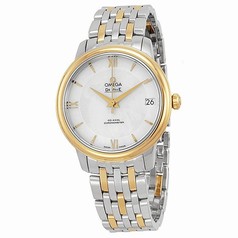 Omega DeVille Prestige Mother of Pearl Dial Steel and Yellow Gold Ladies Watch