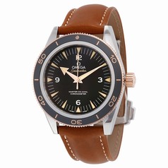 Omega Seamaster 300 Black Dial Brown Leather Men's Watch 233.22.41.21.01.002