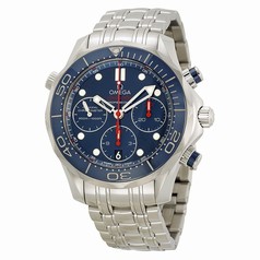 Omega Seamaster Diver Chronograph Blue Dial Steel Men's Watch 21230425003001