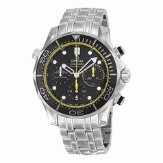 Omega Seamaster Diver Co-axial Automatic Chronograph Black Dial Stainless Steel Men's Watch 21230445001002
