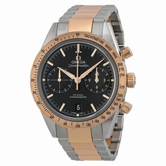 Omega Speedmaster Black Dial Chronograph Steel and 18kt Rose Gold Automatic Men's Watch 33120425101002