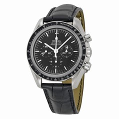 Omega Speedmaster Professional Moonwatch Chronograph Black Dial Black Leather Men's Watch 31133423001002