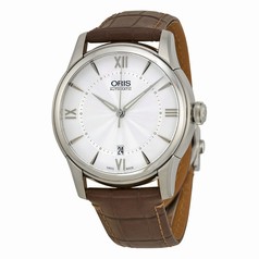 Oris Artelier Automatic Silver Dial Brown Leather Men's Watch 733-7670-4071LS