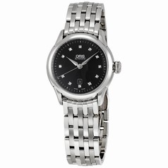 Oris Artelier Black Dial Diamond Ladies Watch 561-7604-4099MB