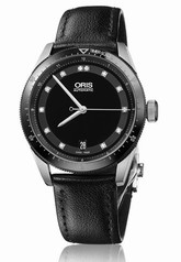 Oris Artix GT Date Diamonds Black Dial Black Leather Unisex Watch 01 733 7671 4494-07 5 18 82FC