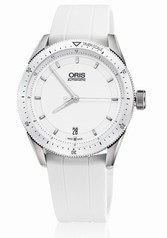 Oris Artix GT Date White Dial White Rubber Ladies Watch 01 733 7671 4156-07 4 18 30FC