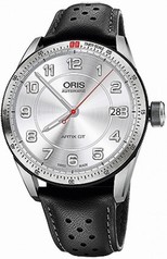 Oris Atrix GT Date Silver Dial Black Leather Men's Watch 01 733 7671 4461-07 5 18 87FC