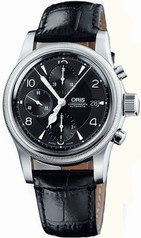 Oris Big Crown Chrono Black Dial Black Leather Automatic Men's Watch 674-7567-4064LS