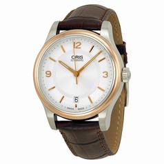 Oris Classic Date Silver Dial Brown Leather Men's Watch 01 733 7578 4331-07 5 18 10