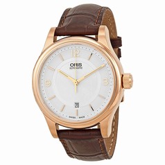 Oris Classic Date Silver Dial Brown Leather Men's Watch 01 733 7594 4831-07 6 20 12
