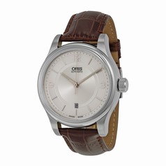 Oris Classic Date Silver Dial Brown Leather Men's Watch 733-7594-4031LS