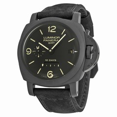 Panerai Luminor 1950 10 Days Black Dial Ceramic Black Leather Men's Watch PAM00335