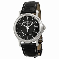 Patek Philippe Calatrava Black Dial 18k White Gold Black Leather Men's Watch 5153G-001