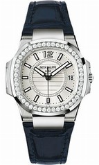 Patek Philippe Nautilus 18kt White Gold Diamond Case Ladies Watch 7010G