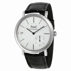 Piaget Altiplano Automatic Silver Dial Black Leather Men's Watch G0A38130