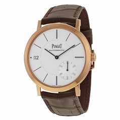 Piaget Altiplano Automatic Silver Dial Brown Leather Men's Watch G0A38131