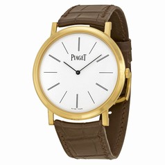Piaget Altiplano Mechanical White Dial Leather Strap Mens Watch G0A29120