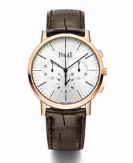 Piaget Altiplano Silver Dial 18K Rose Gold Leather Men's Watch GOA40030