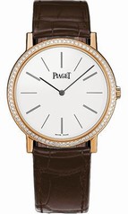 Piaget Altiplano Silver Dial Brown Alligator Leather Automatic Men's Watch GOA36125
