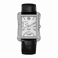 Piaget Emperador Silver Dial 18K White Gold Diamond Automatic Men's Watch GOA33073