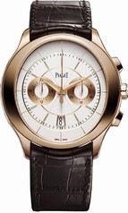 Piaget Gouverneur Automatic Silver Dial Brown Leather Men's Watch G0A37112
