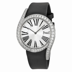 Piaget Limelight Gala Silver Dial Black Satin Strap Ladies Watch G0A39166