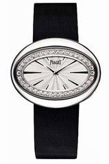Piaget Limelight Magic Hour Silver Dial 18kt White Gold Diamond Black Satin Ladies Watch G0A32099