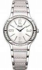 Piaget Polo Silver Dial 18K White Gold Diamond Ladies Watch G0A36233