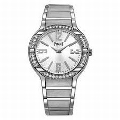 Piaget Polo Silver Dial 18Kt White Gold Bracelet Diamond Ladies Watch G0A36231