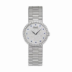 Piaget Traditional Diamond Pave Sapphire Dial 18K White Gold Ladies Watch GOA37043