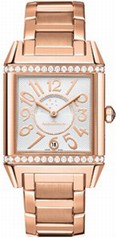Jaeger LeCoultre Reverso Squadra Duetto Silver Dial 18kt Yellow Gold Diamond Automatic Ladies Watch Q7052120