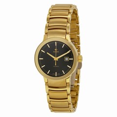 Rado Centrix Automatic Black Dial Yellow Gold-Plated Stainless Steel Ladies Watch R30280153