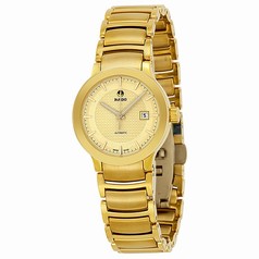 Rado Centrix Automatic Gold Dial Yellow-Gold Plated Stainless Steel Ladies Watch R30280253